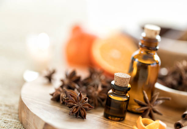 Essential oils with star anise, orange and cinnamon